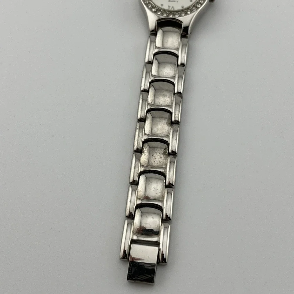 Chalet Watch Women 25mm Case Rhinestone Bezel Silver 6.75